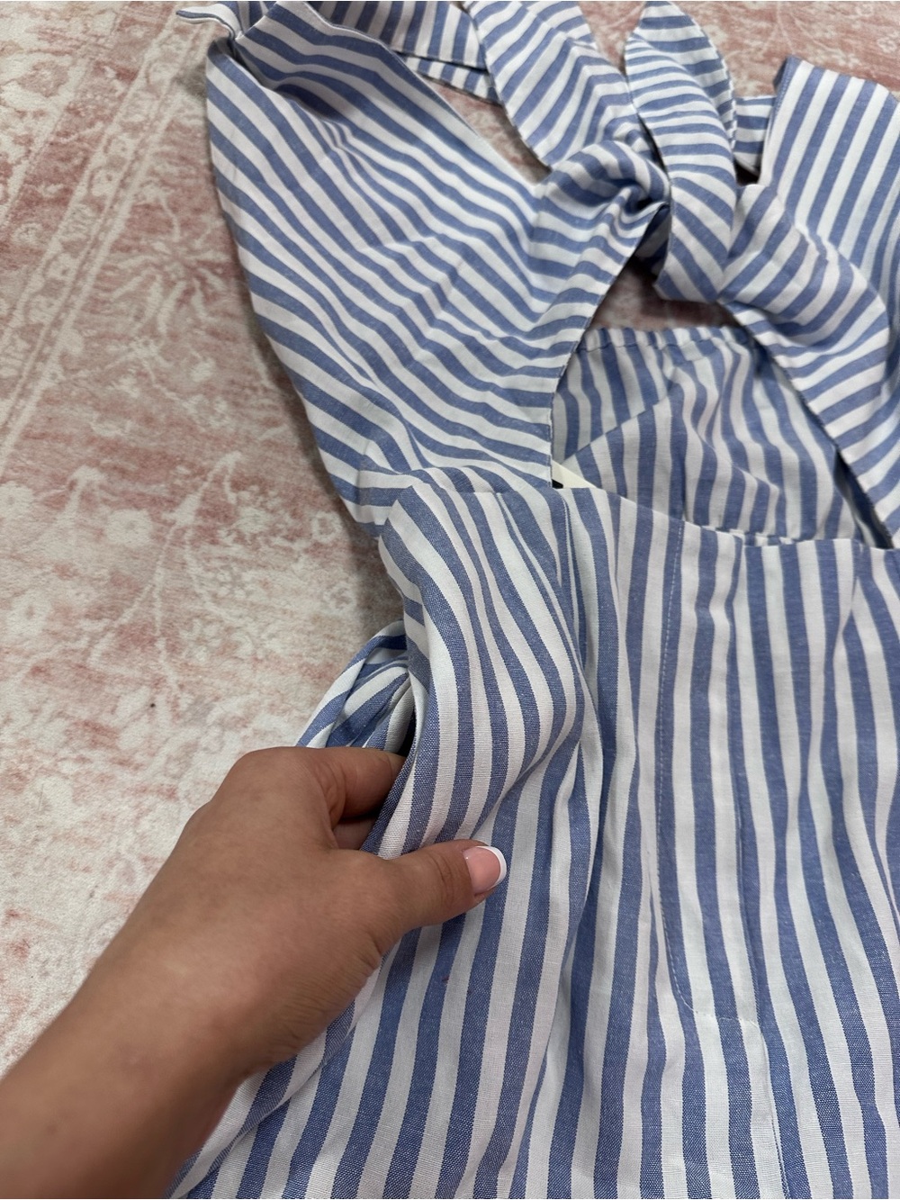 NWT 🦋 Commense Striped Tie Frint Romper - Picture 10 of 14